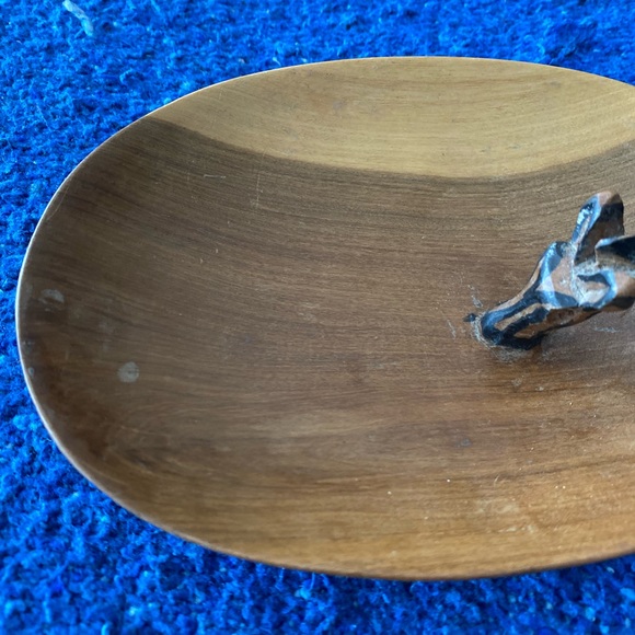 VTG Hand Carved African Zebra drinking from Wooden Bowl! Made in Kenya. - Picture 3 of 7